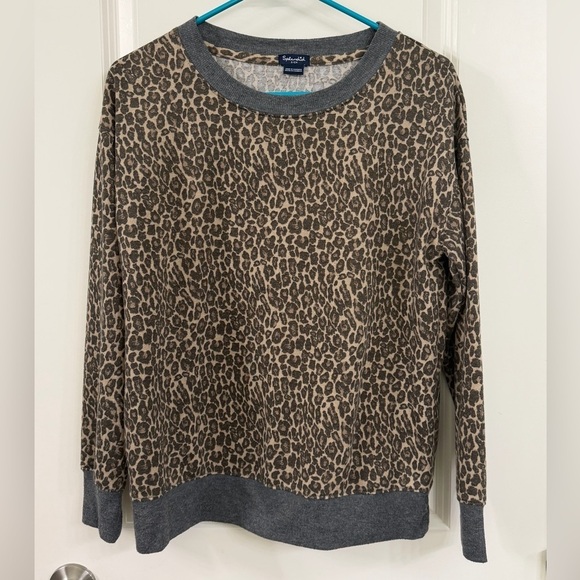 Splendid Sweaters - Splendid Leopard Print Sweater - Brown and Gray